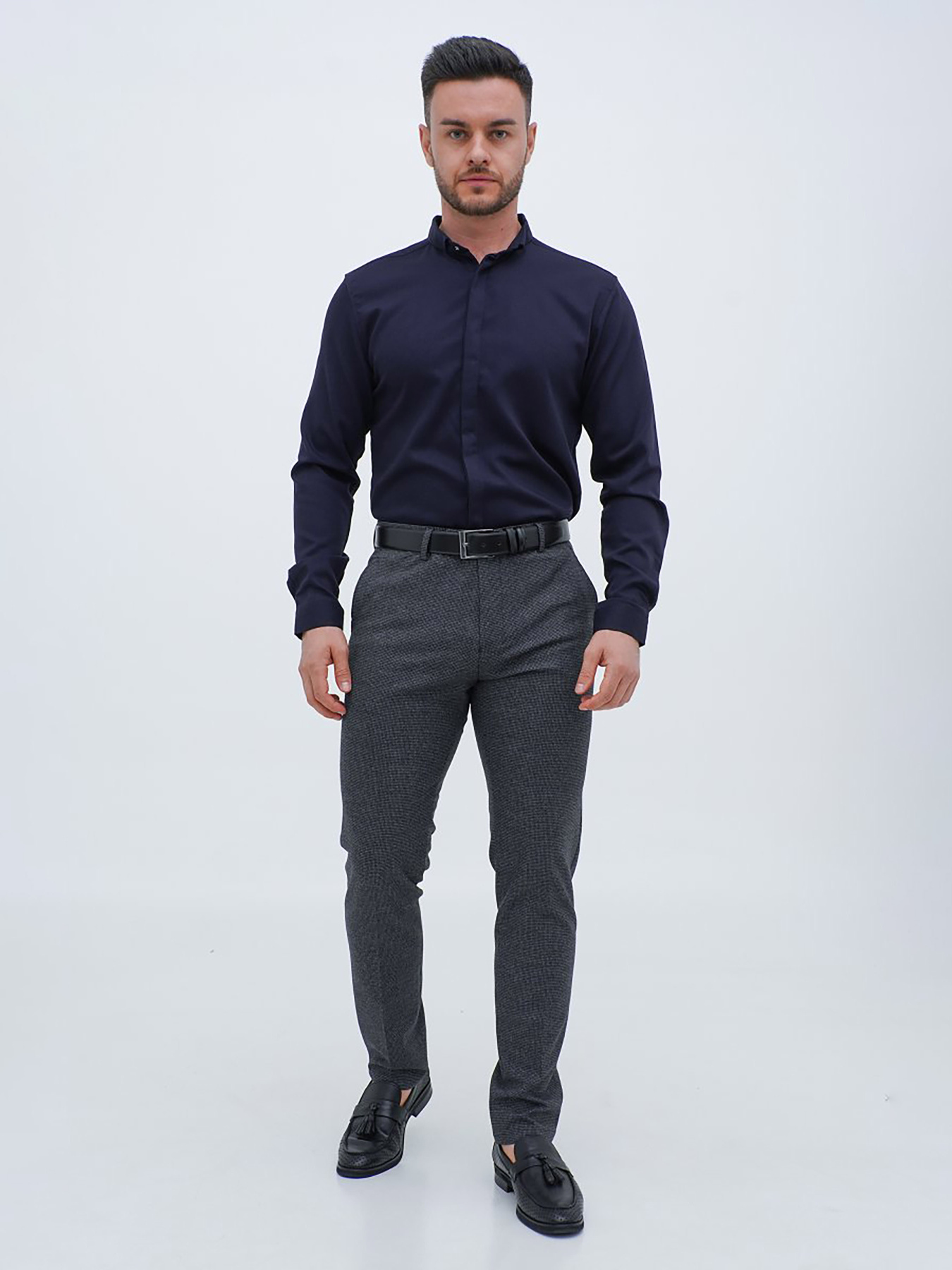 Рубашка повседневная Trend Collection модель TC12798DarkBlueRBSHKMN Фото