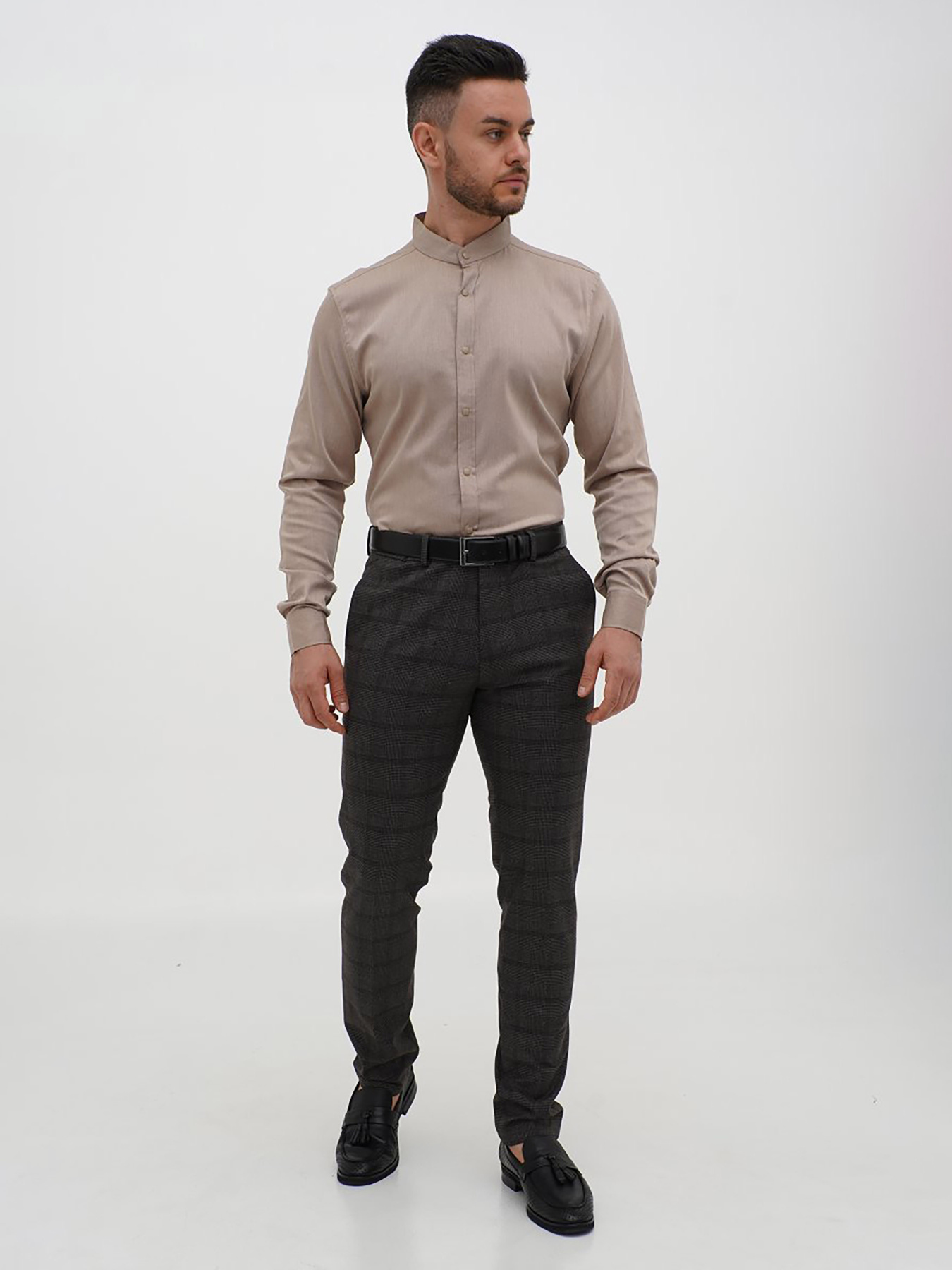 Рубашка повседневная Trend Collection модель TC12783BeigeRBSHKMN Фото