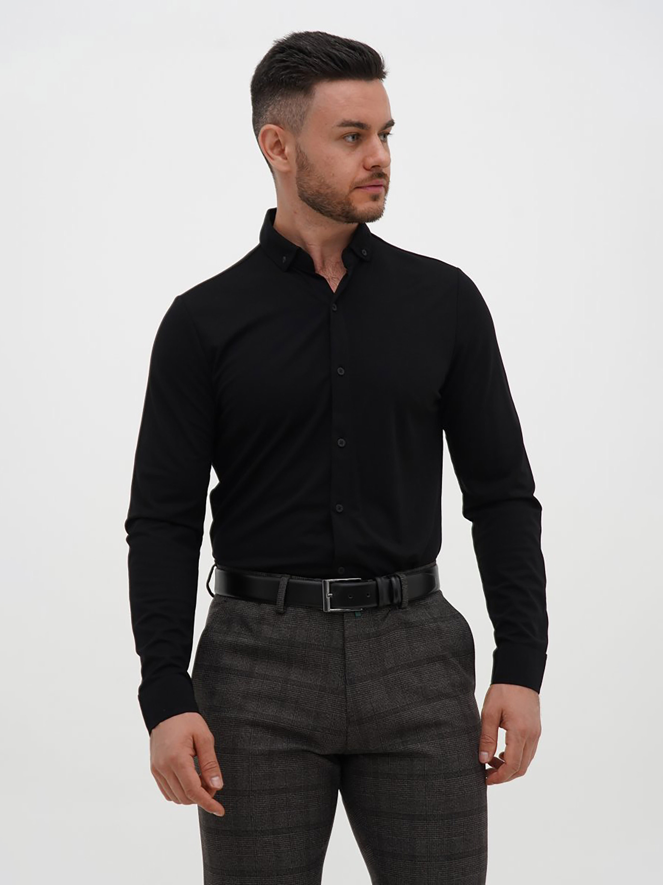 Рубашка повседневная Trend Collection модель TC12735BlackRBSHKMN Фото