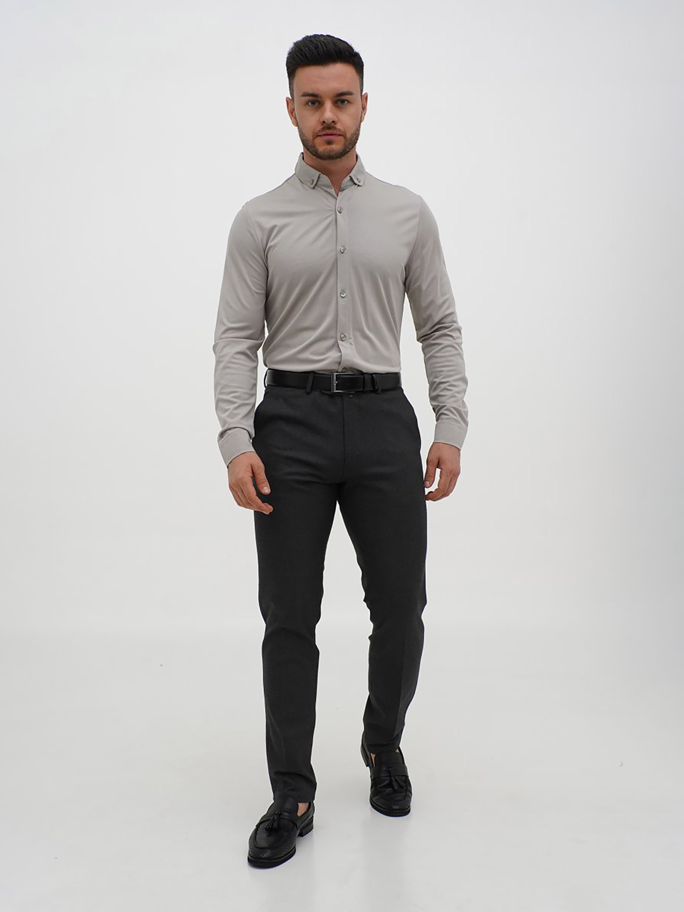 Рубашка повседневная Trend Collection модель TC12734LightGreyRBSHKMN Фото