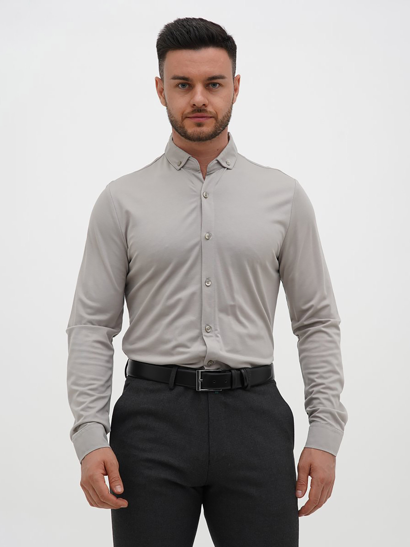 Рубашка повседневная Trend Collection модель TC12734LightGreyRBSHKMN Фото