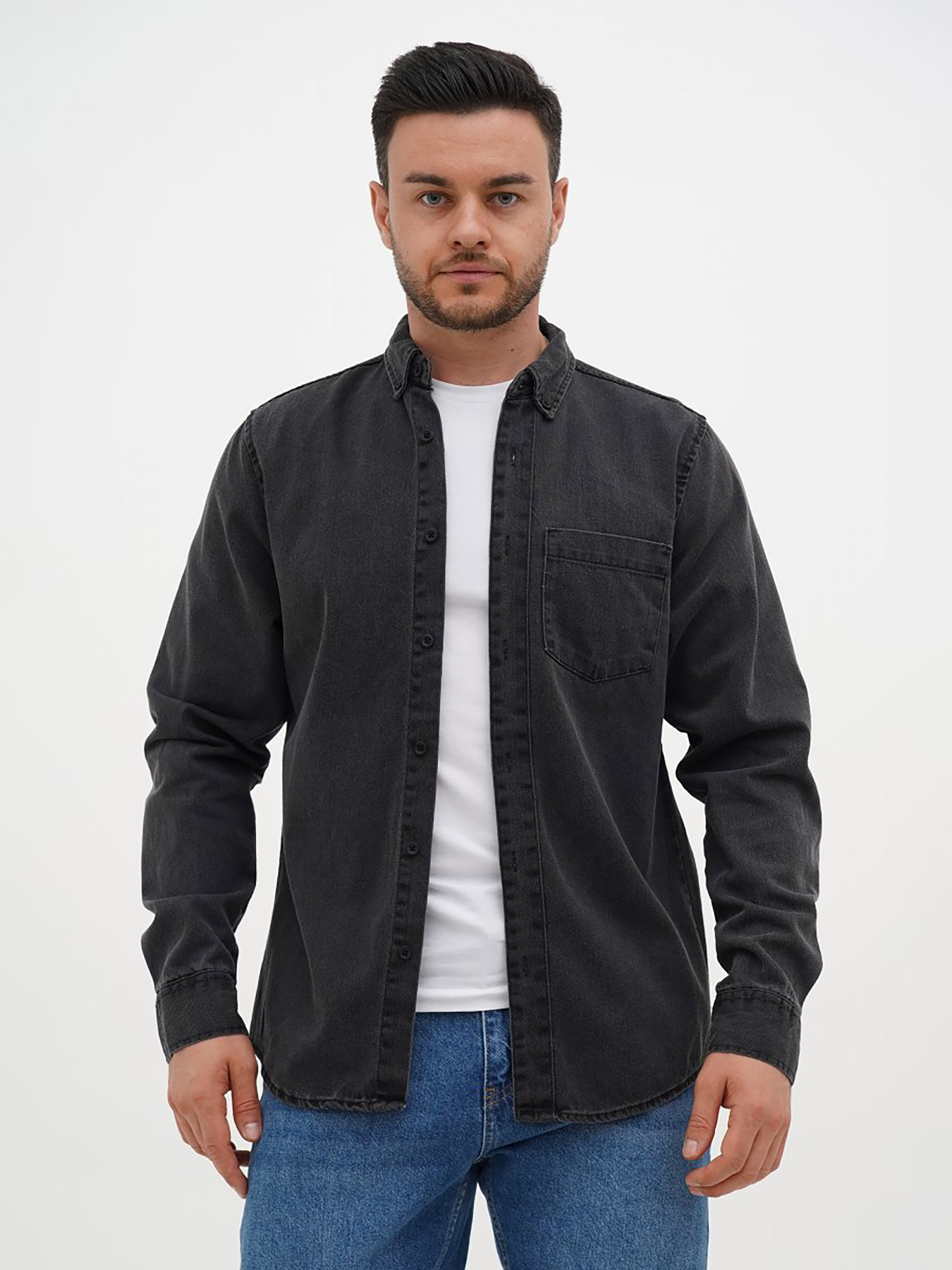 Сорочка Trend Collection модель TC12599BlackGreyRBSHKMN Фото