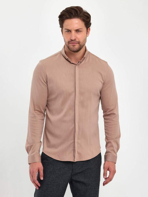 Сорочка Trend Collection модель TC11336BeigeRBSHKMN Фото