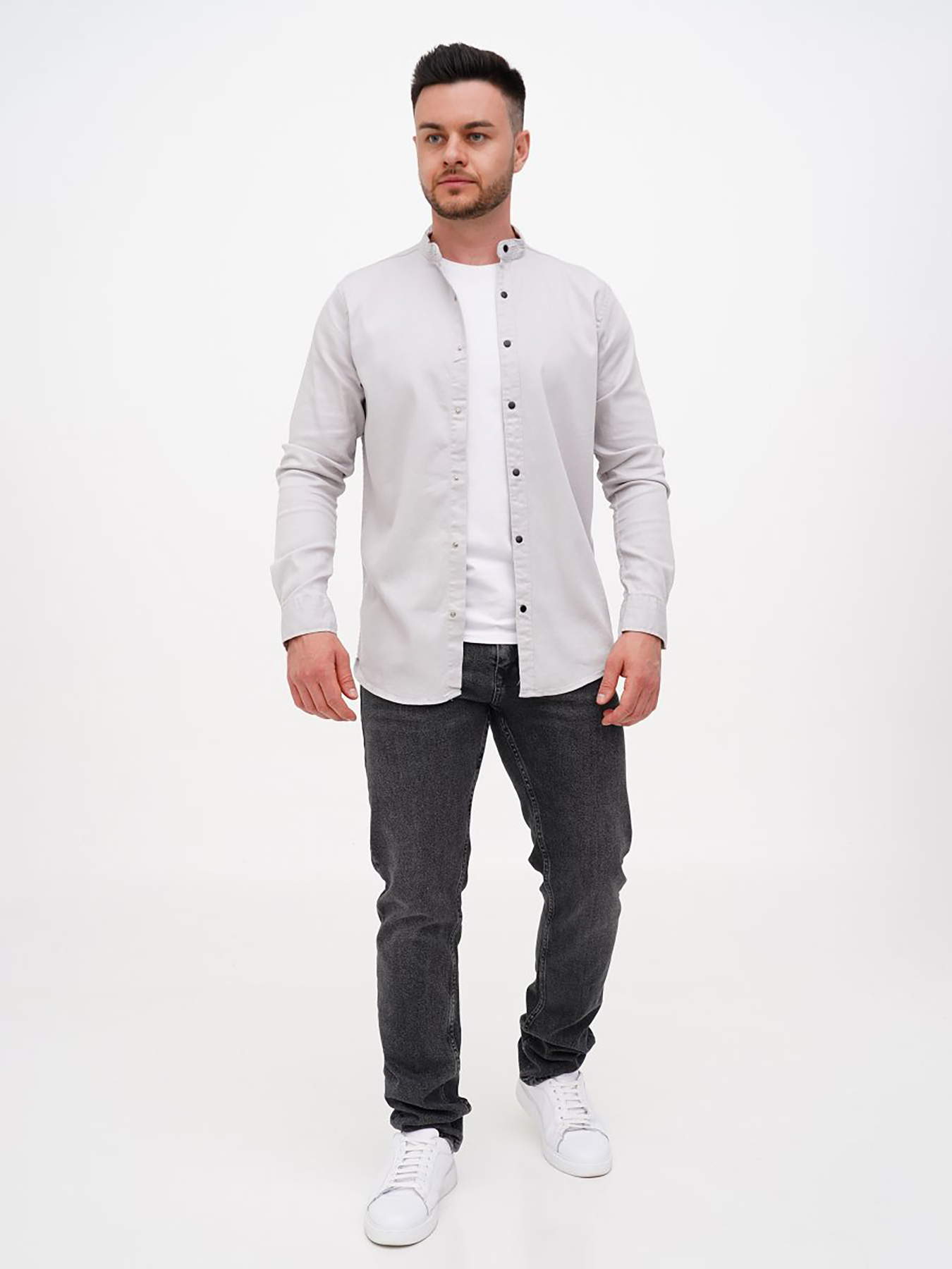 Рубашка повседневная Trend Collection модель TC11025LightGreyRBSHKMN Фото