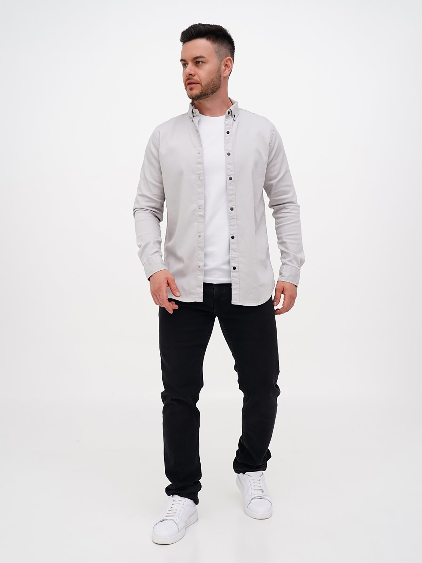 Рубашка повседневная Trend Collection модель TC11016LightGreyRBSHKMN Фото