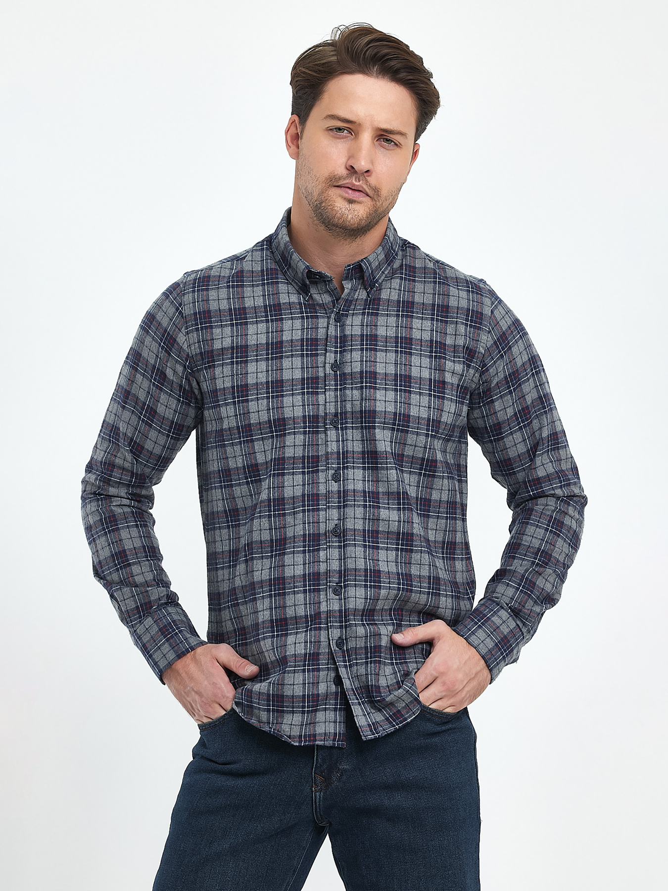 Рубашки Trend Collection модель TC10225GreyRBSHKMN Фото