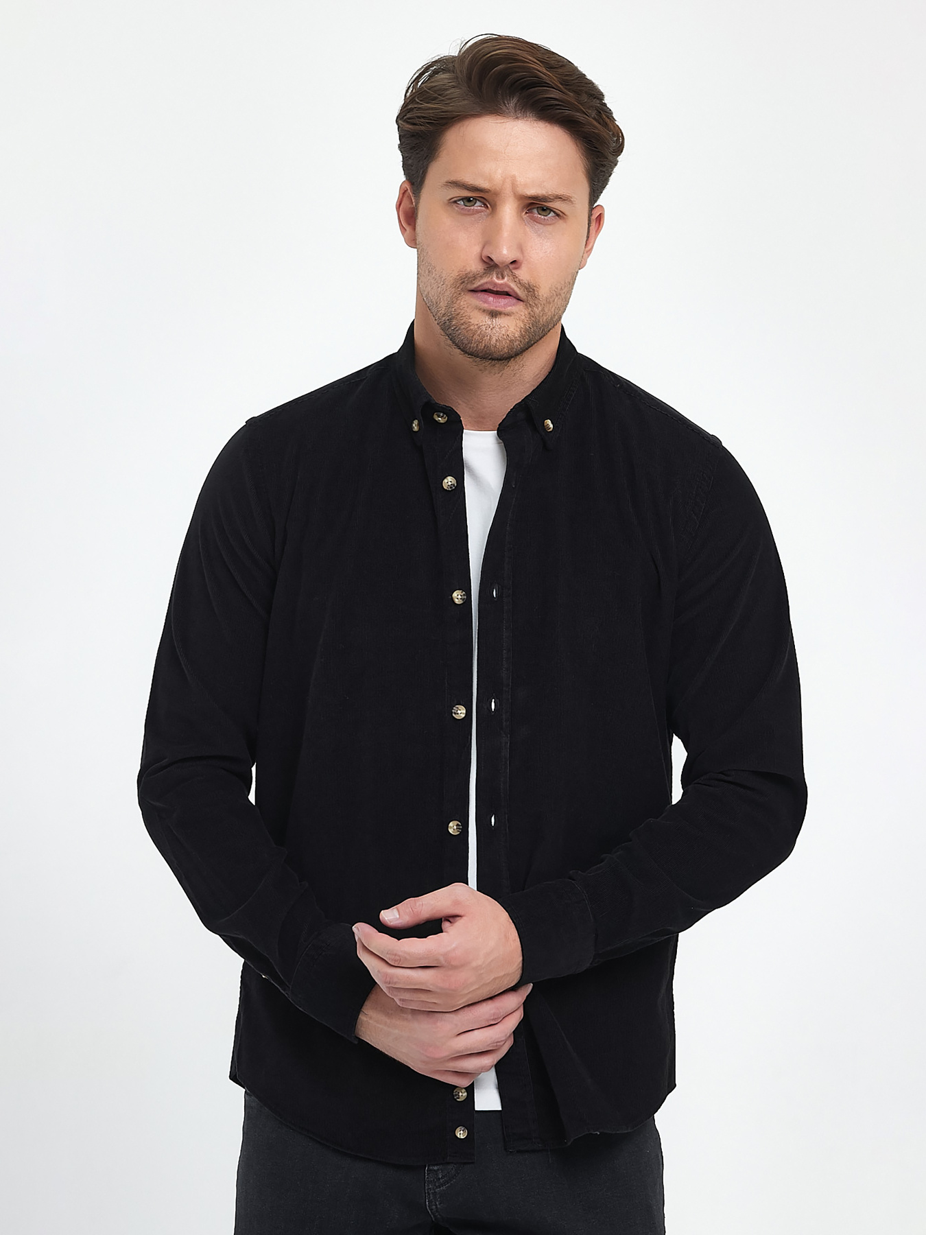 Рубашка повседневная Trend Collection модель TC10223BlackRBSHKMN Фото