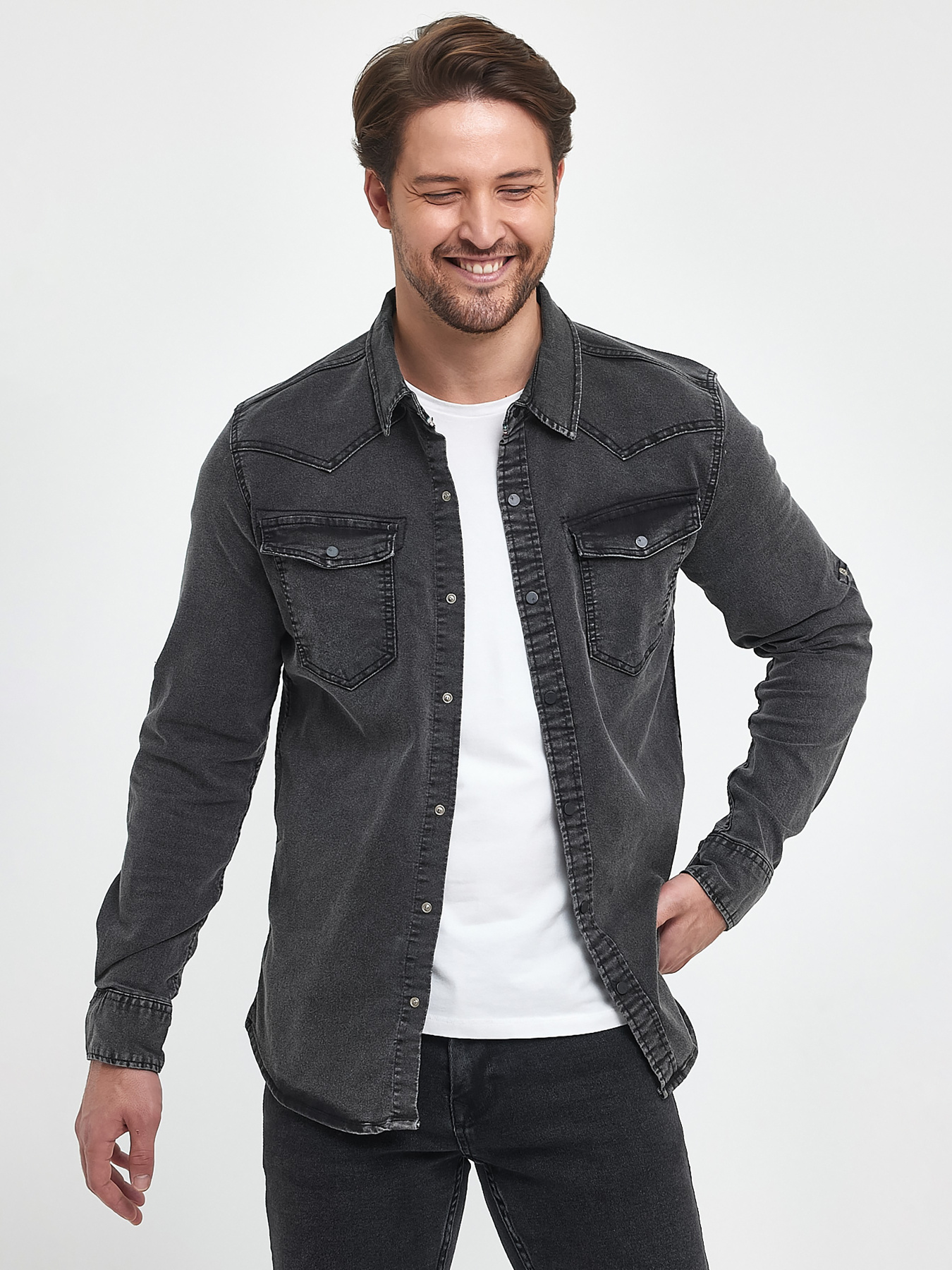 Сорочка Trend Collection модель TC9996BlackGreyRBSHKMN Фото