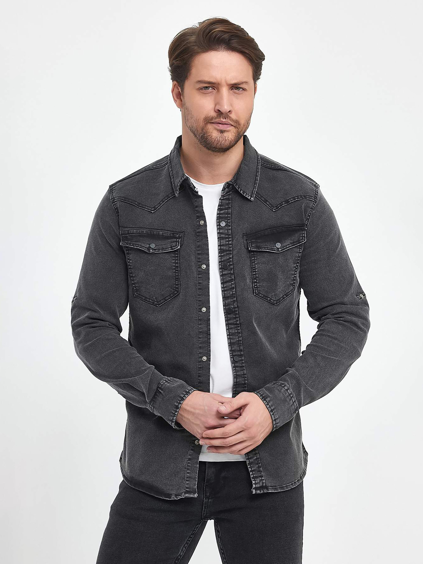 Сорочка Trend Collection модель TC9996BlackGreyRBSHKMN Фото