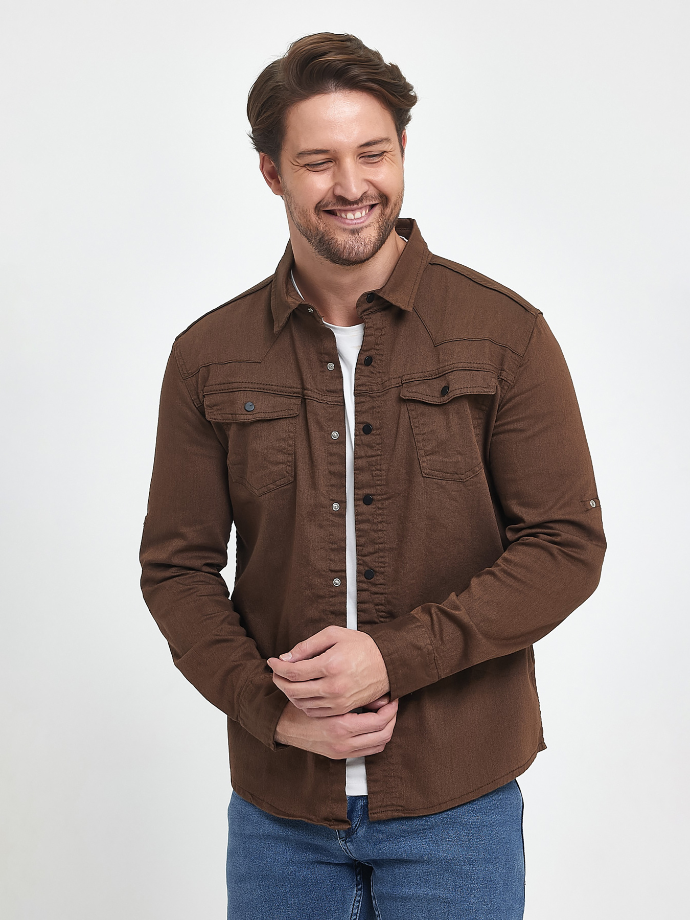 Сорочка Trend Collection модель TC9995BrownRBSHKMN Фото