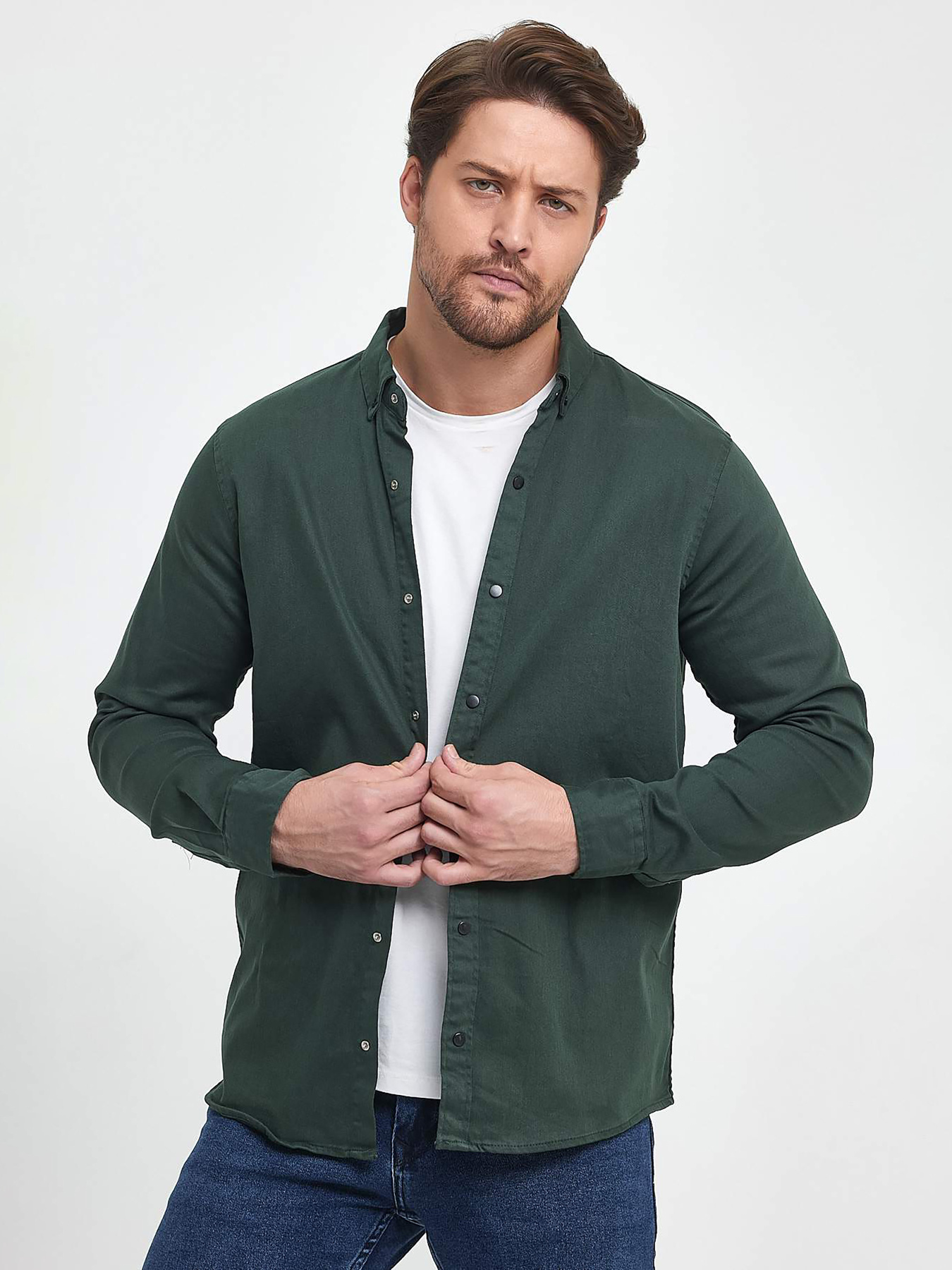 Рубашка повседневная Trend Collection модель TC9821GreenRBSHKMN Фото