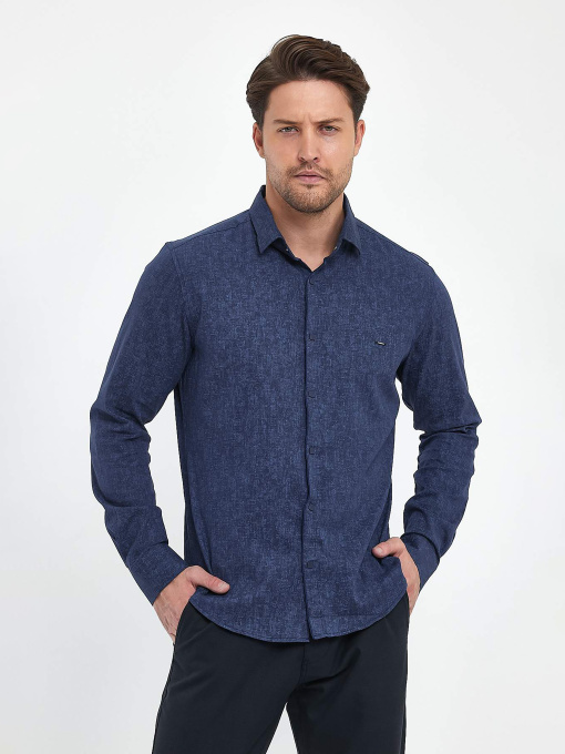 Рубашка повседневная Trend Collection модель TC9712BlueRBSHKMN Фото
