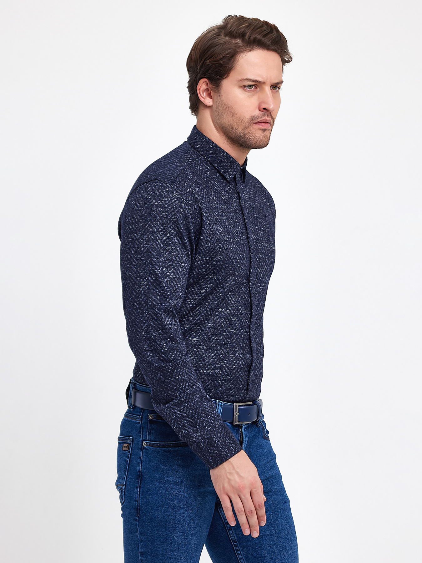 Рубашка повседневная Trend Collection модель TC9562BlueRBSHKMN Фото