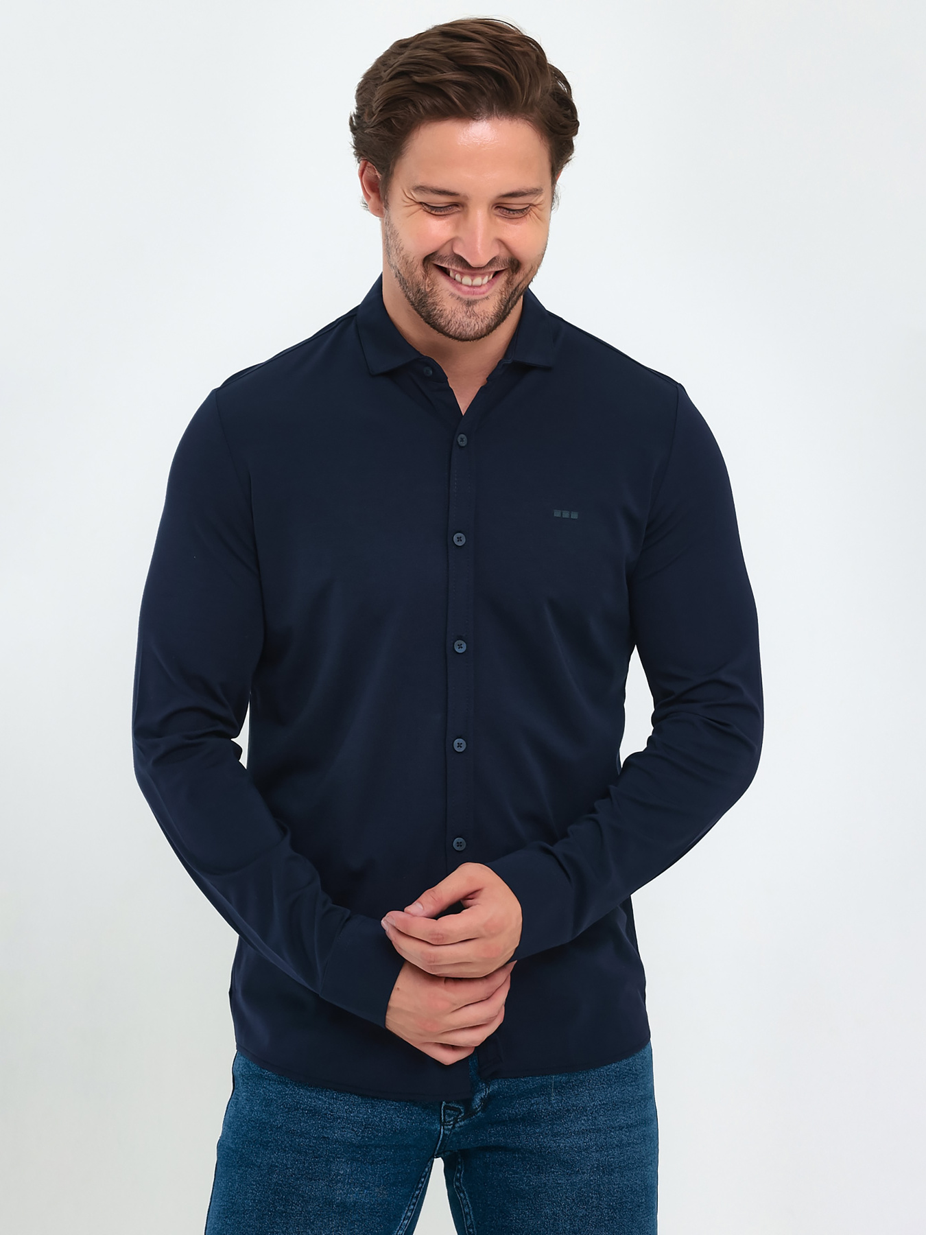 Сорочка повсякденна Trend Collection модель TC9403BlueRBSHKMN Фото