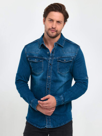 Рубашка повседневная Trend Collection модель TC9199BlueRBSHKMN Фото