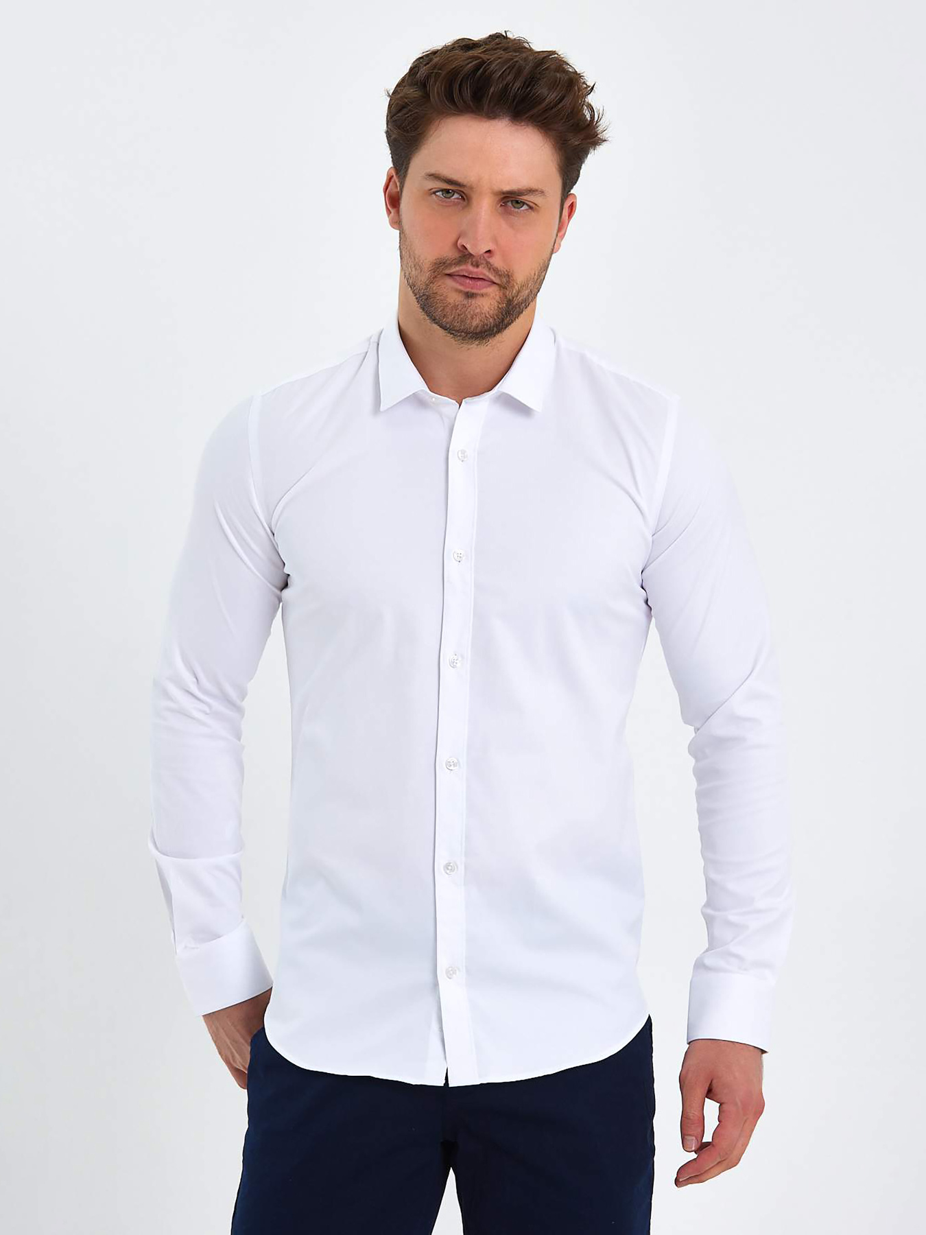 Рубашка повседневная Trend Collection модель TC8997WhiteRBSHKMN Фото