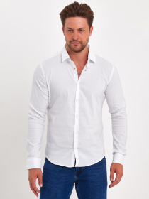 Рубашка повседневная Trend Collection модель TC8871WhiteRBSHKMN Фото