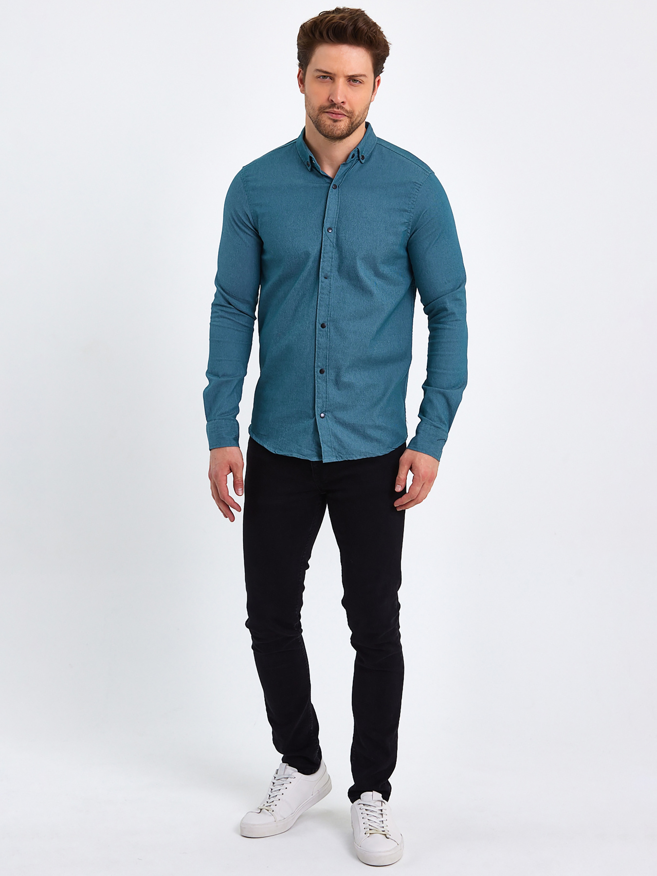 Рубашка повседневная Trend Collection модель TC8206EmeraldRBSHKMN Фото