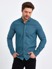 Рубашка повседневная Trend Collection модель TC8206EmeraldRBSHKMN Фото