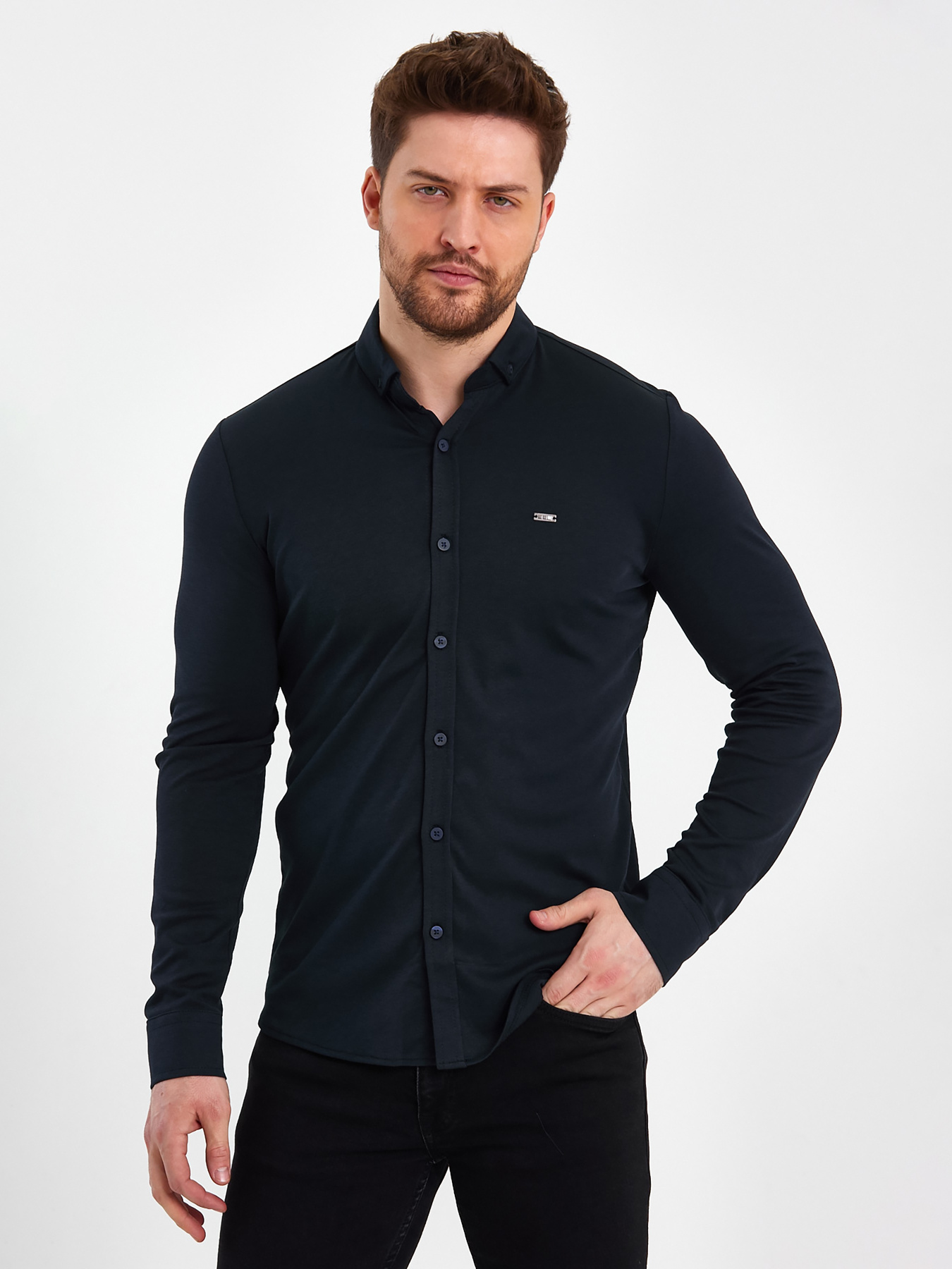 Рубашка повседневная Trend Collection модель TC7679BlueRBSHKMN Фото