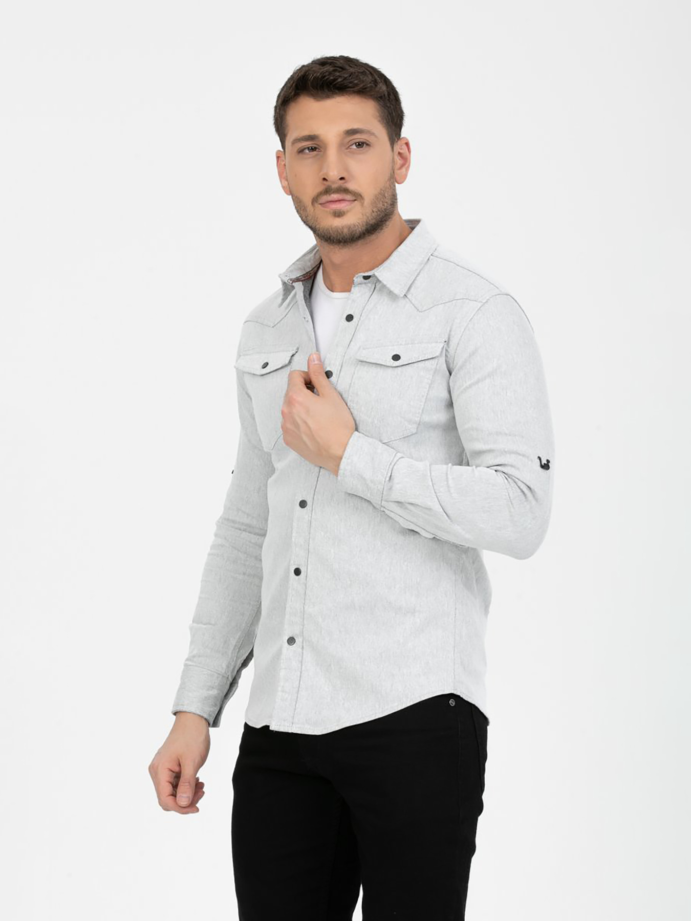 Рубашка Trend Collection модель TC7433LightGreyRBSHKMN Фото