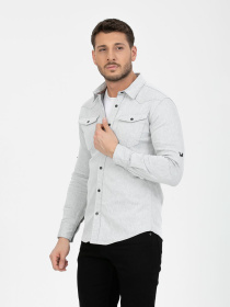 Рубашка повседневная Trend Collection модель TC7433LightGreyRBSHKMN Фото