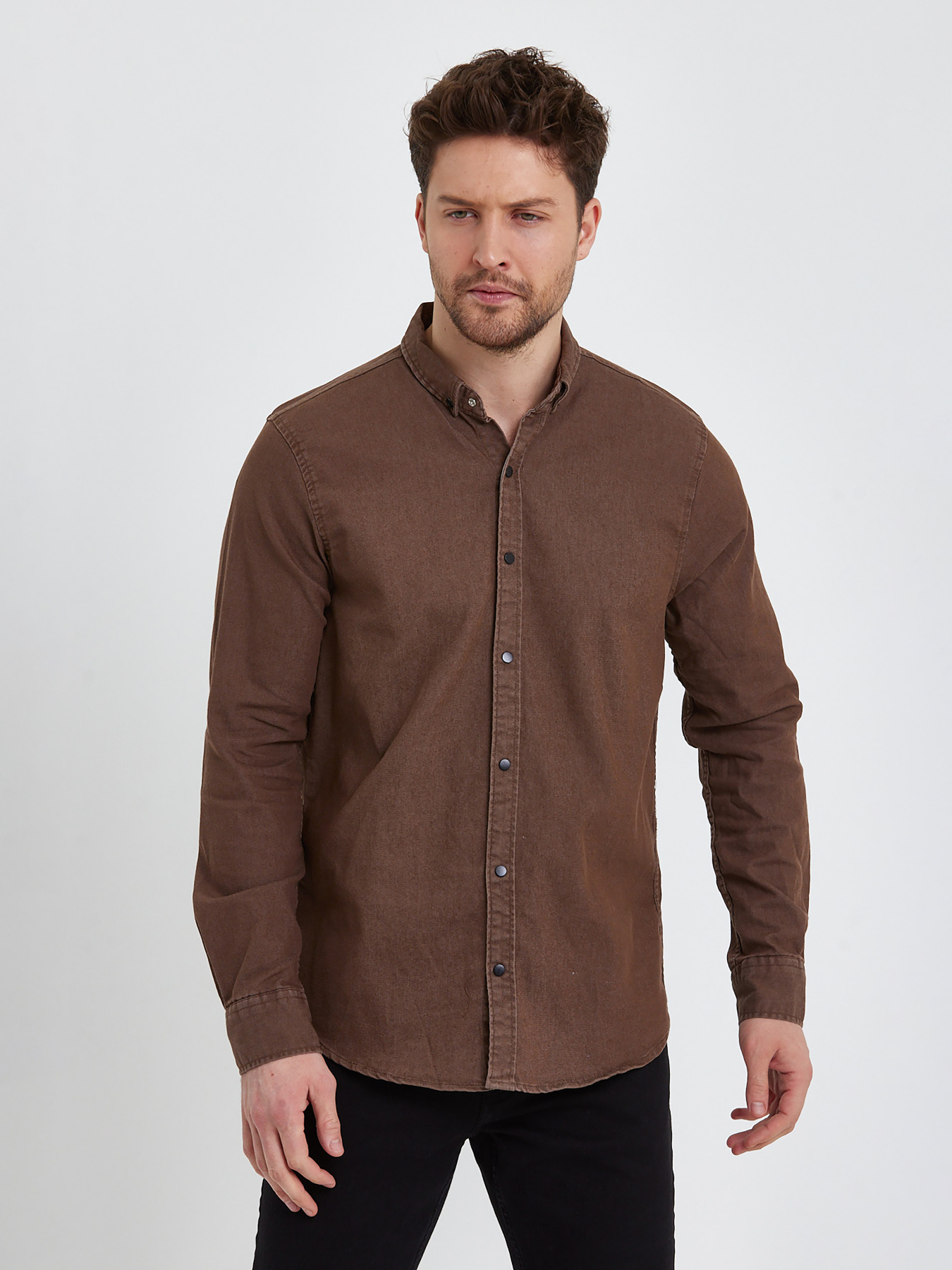 Сорочка Trend Collection модель TC7395BrownRBSHKMN Фото