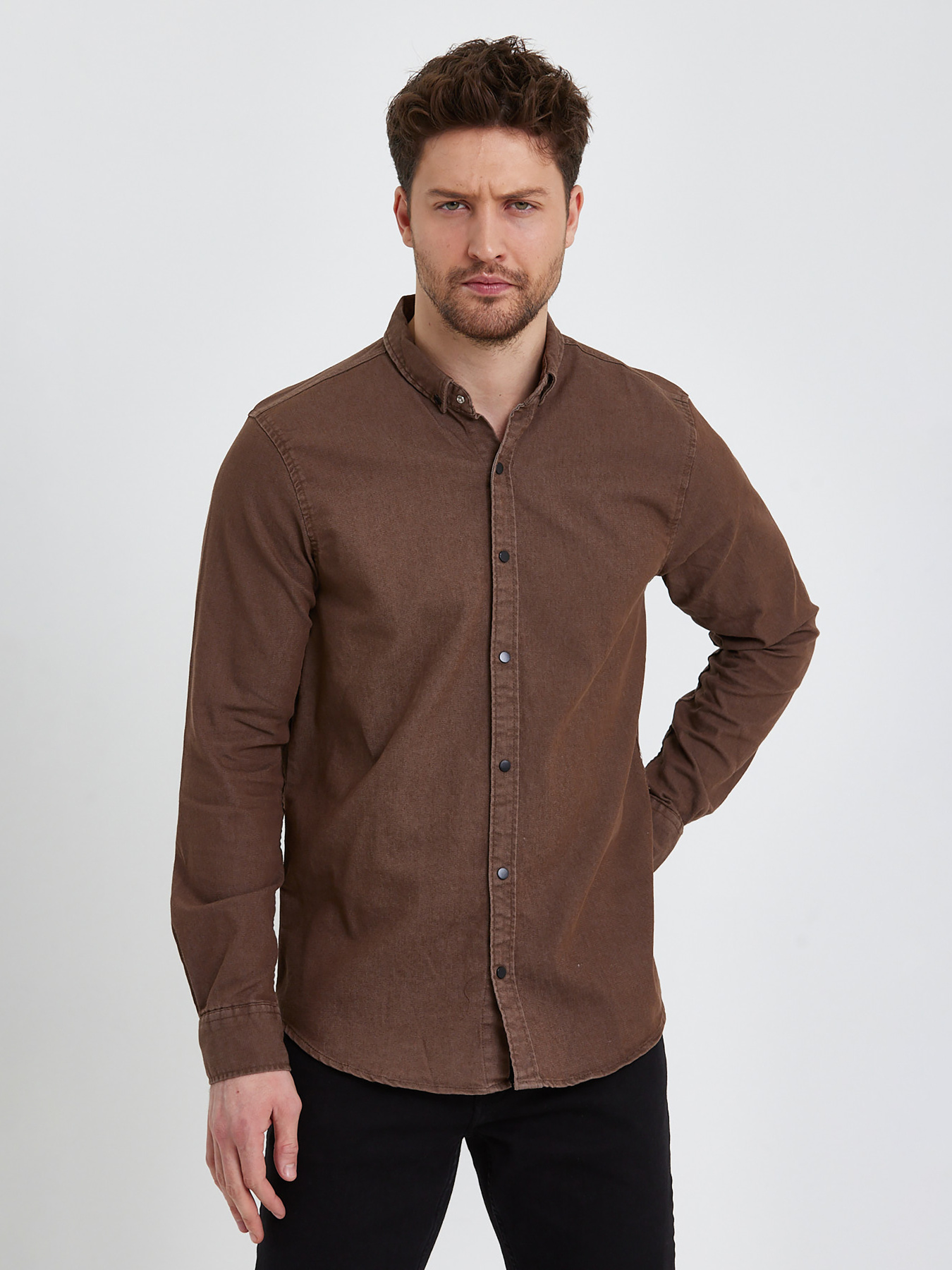 Рубашка повседневная Trend Collection модель TC7395BrownRBSHKMN Фото