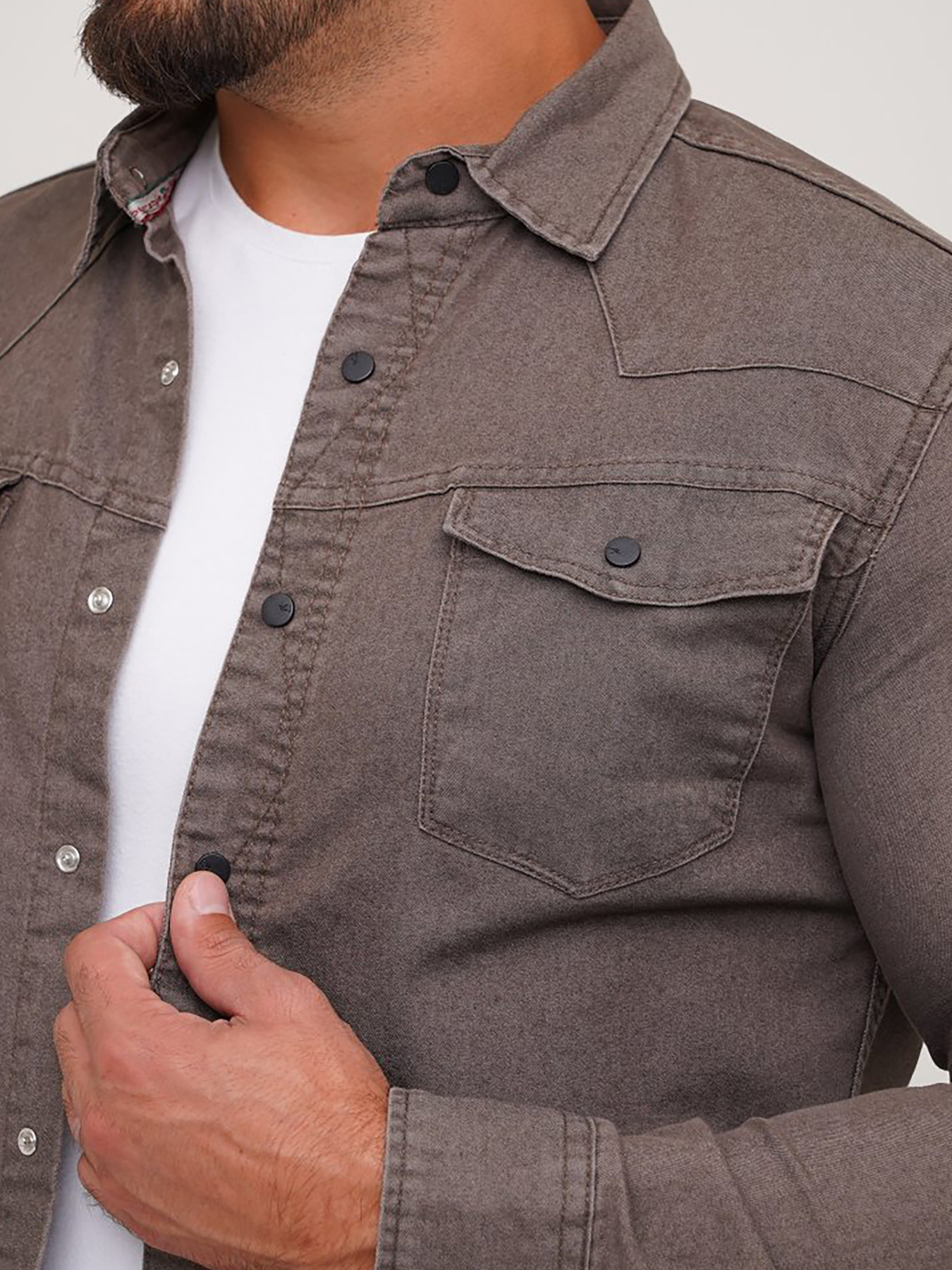 Рубашка Trend Collection модель TC6590GreyBrownRBSHKMN Фото