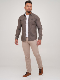 Рубашка Trend Collection модель TC6590GreyBrownRBSHKMN Фото