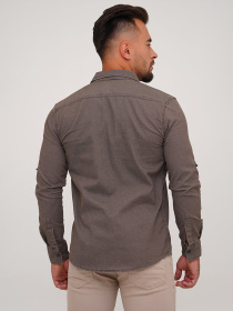 Рубашка повседневная Trend Collection модель TC6590GreyBrownRBSHKMN Фото