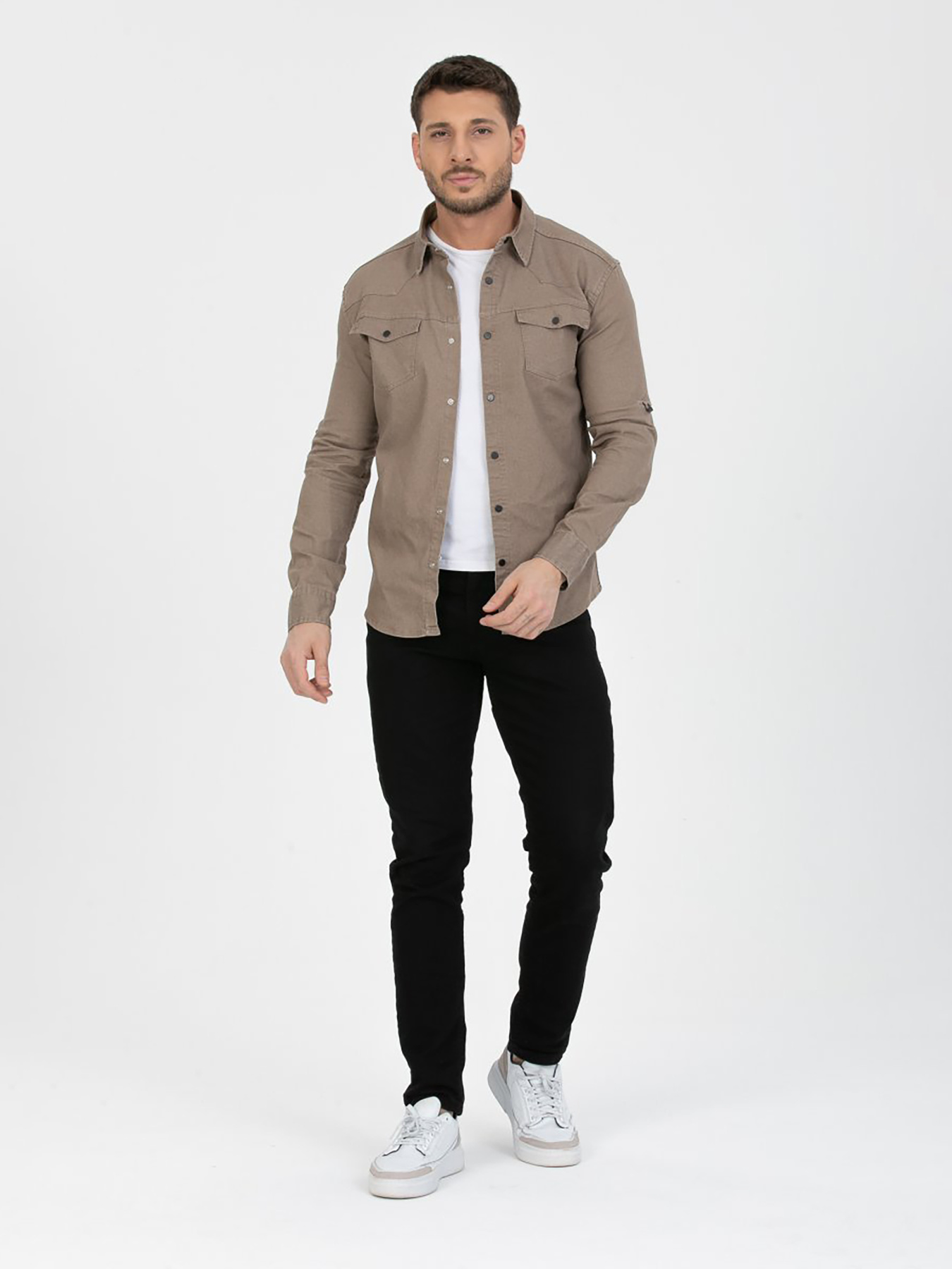 Сорочка Trend Collection модель TC6587BeigeRBSHKMN Фото