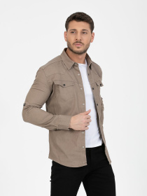 Сорочка Trend Collection модель TC6587BeigeRBSHKMN Фото