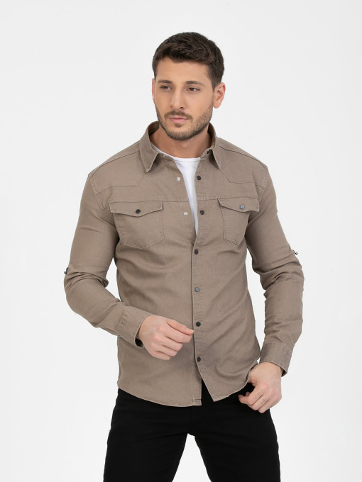 Рубашка Trend Collection модель TC6587BeigeRBSHKMN Фото