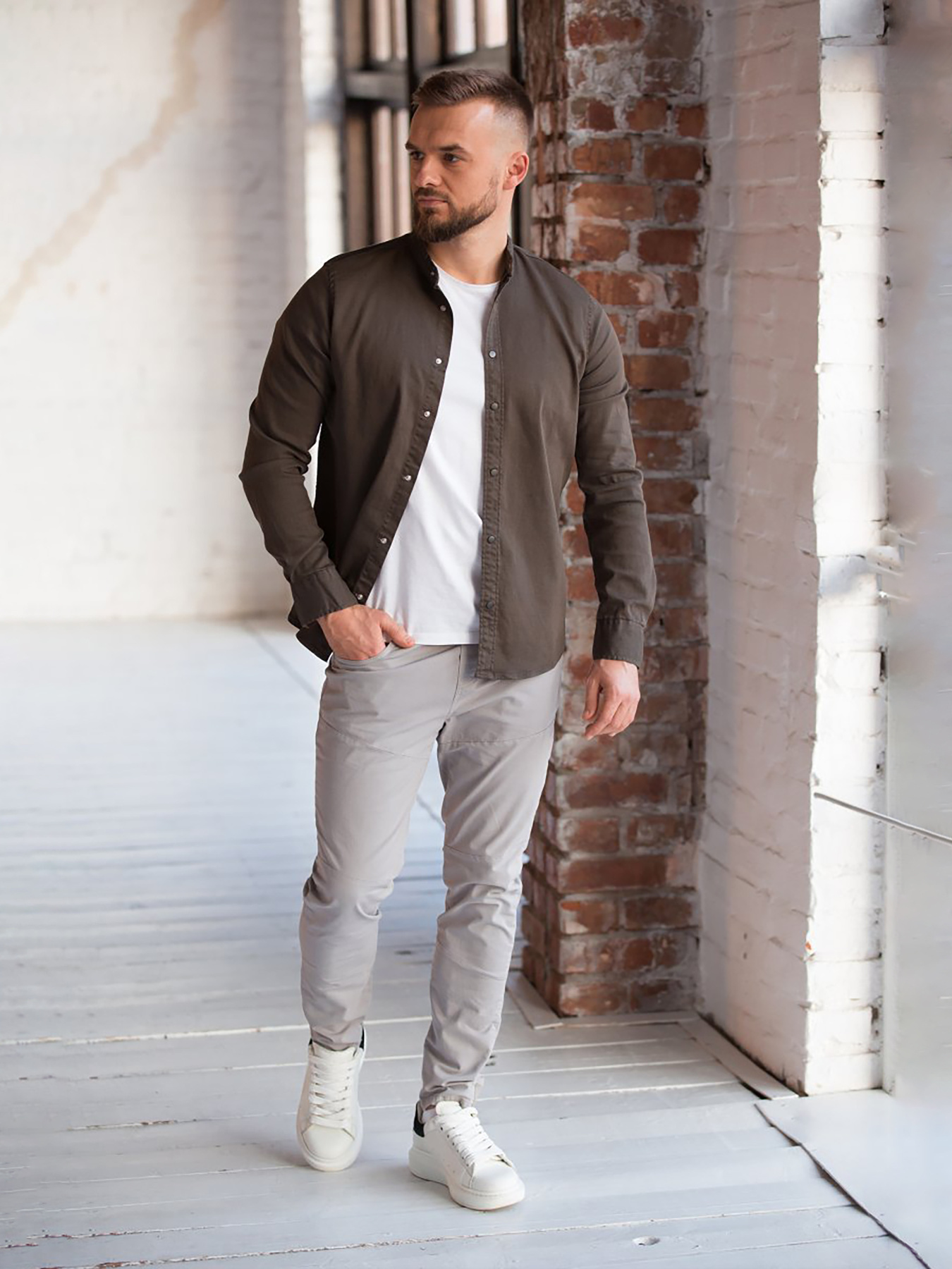 Рубашка повседневная Trend Collection модель TC5974KhakiRBSHKMN Рубашка повседневная Trend Collection модель TC5974KhakiRBSHKMN Фото