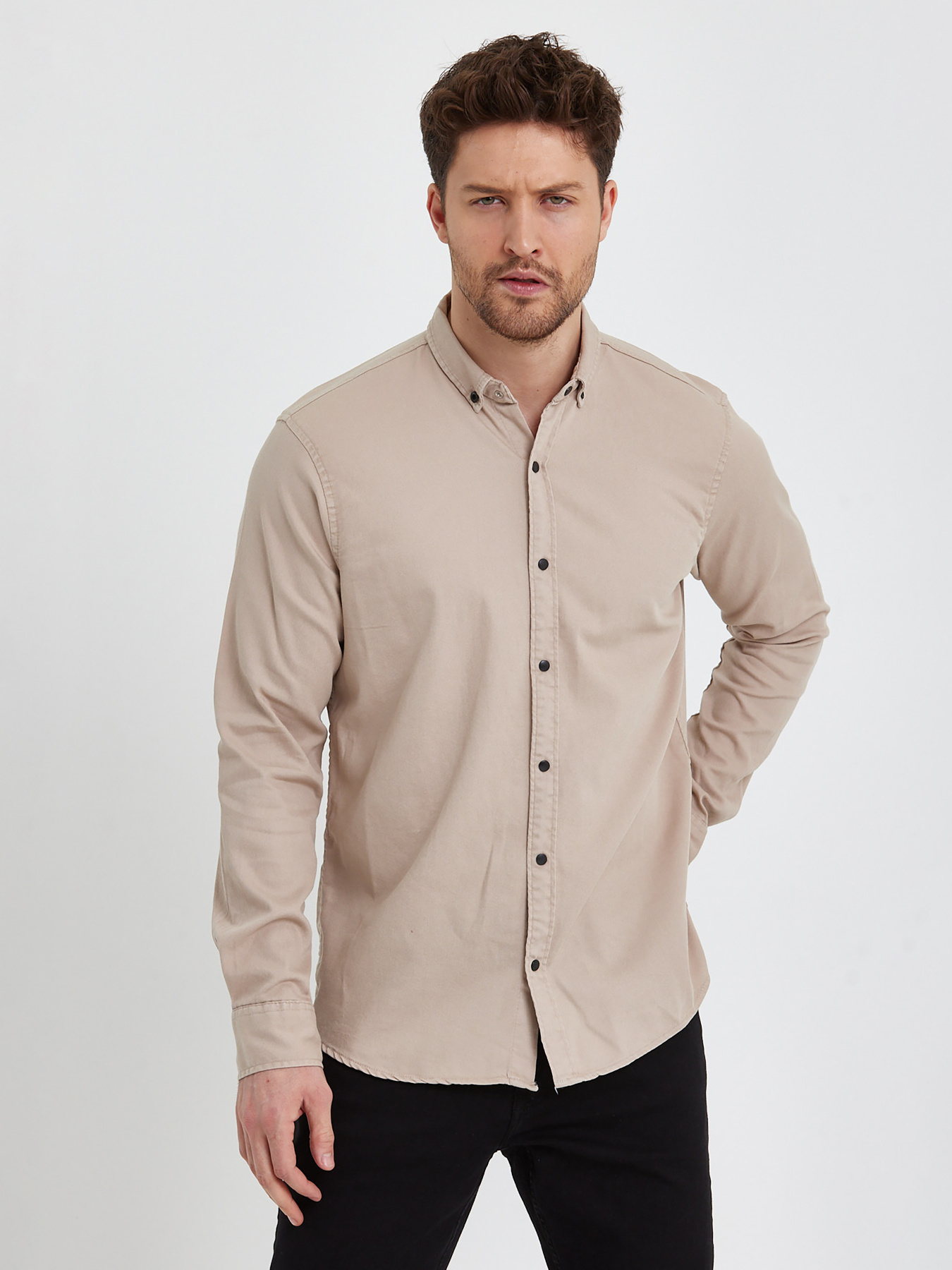 Рубашка Trend Collection модель TC5965BeigeRBSHKMN Фото