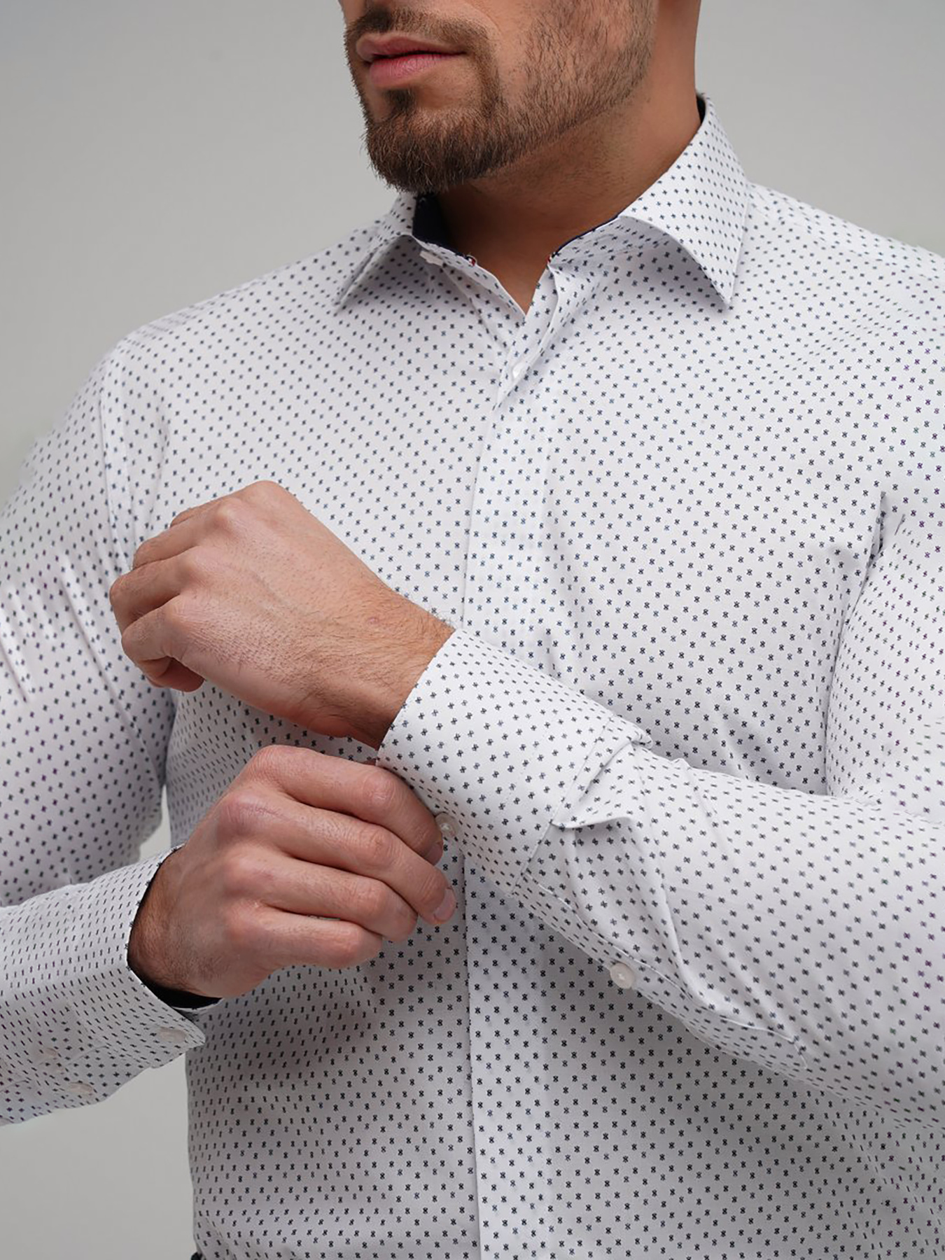 Рубашка повседневная Trend Collection модель TC5895WhiteBlackRBSHKMN Фото