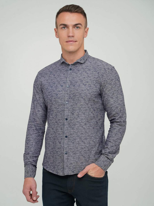 Рубашка повседневная Trend Collection модель TC5485GreyBlueRBSHKMN Фото