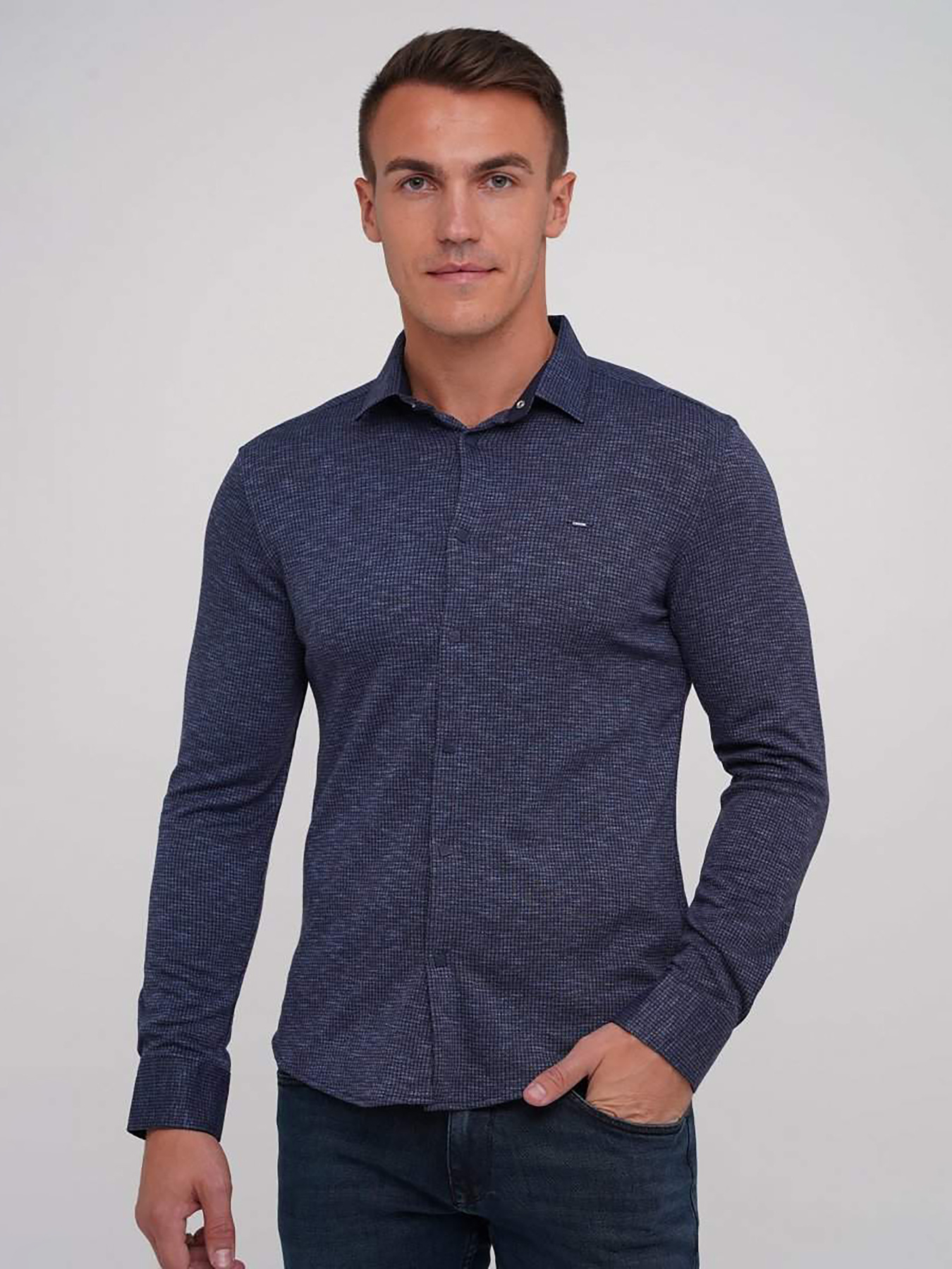 Сорочка повсякденна Trend Collection модель TC5187BlueRBSHKMN Фото