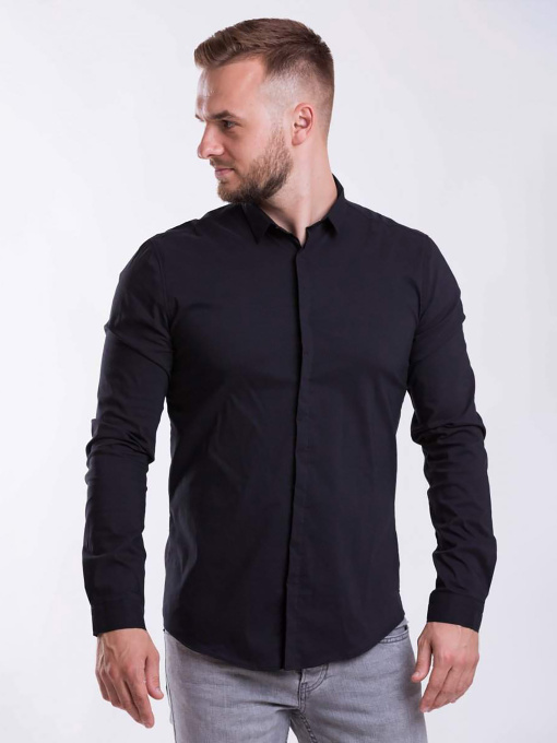 Рубашка повседневная Trend Collection модель TC2687BlackRBSHKMN Фото