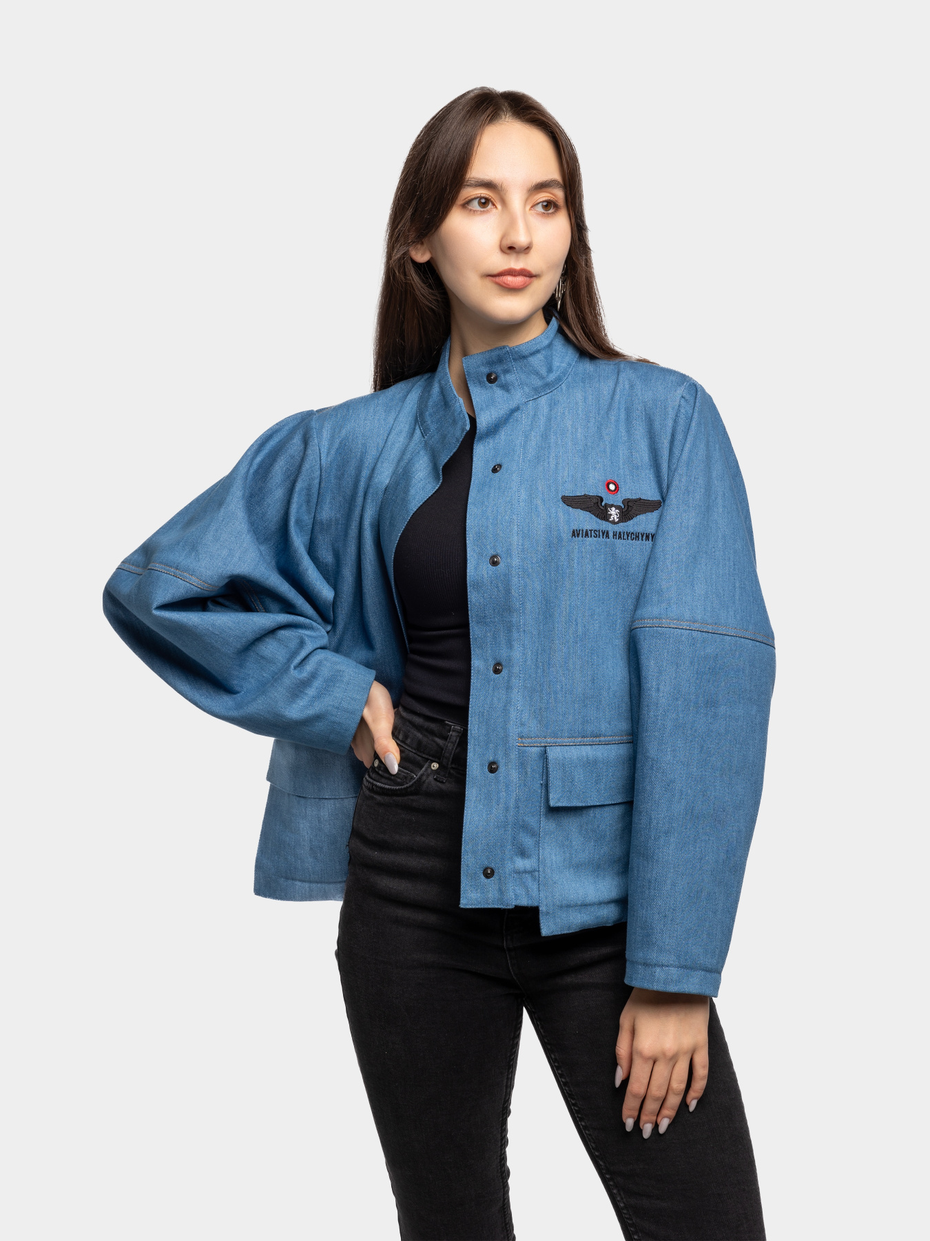 Джинсова куртка Авіація Галичини модель 00-004534-1 Фото
