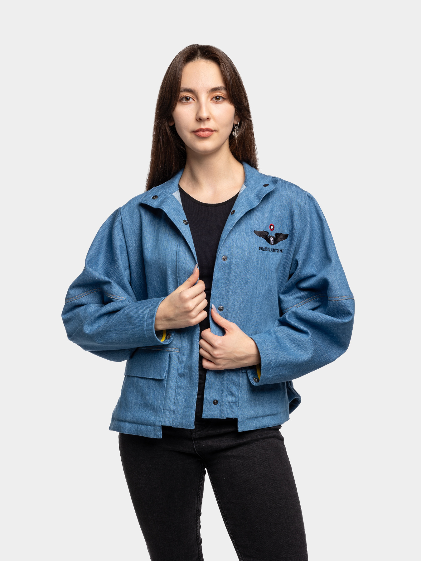 Джинсова куртка Авіація Галичини модель 00-004534-1 Фото