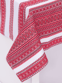 Комплект столовий Орнамент червоний (скатертина+6 серветок) Едельвіка модель 163-22-00 Фото