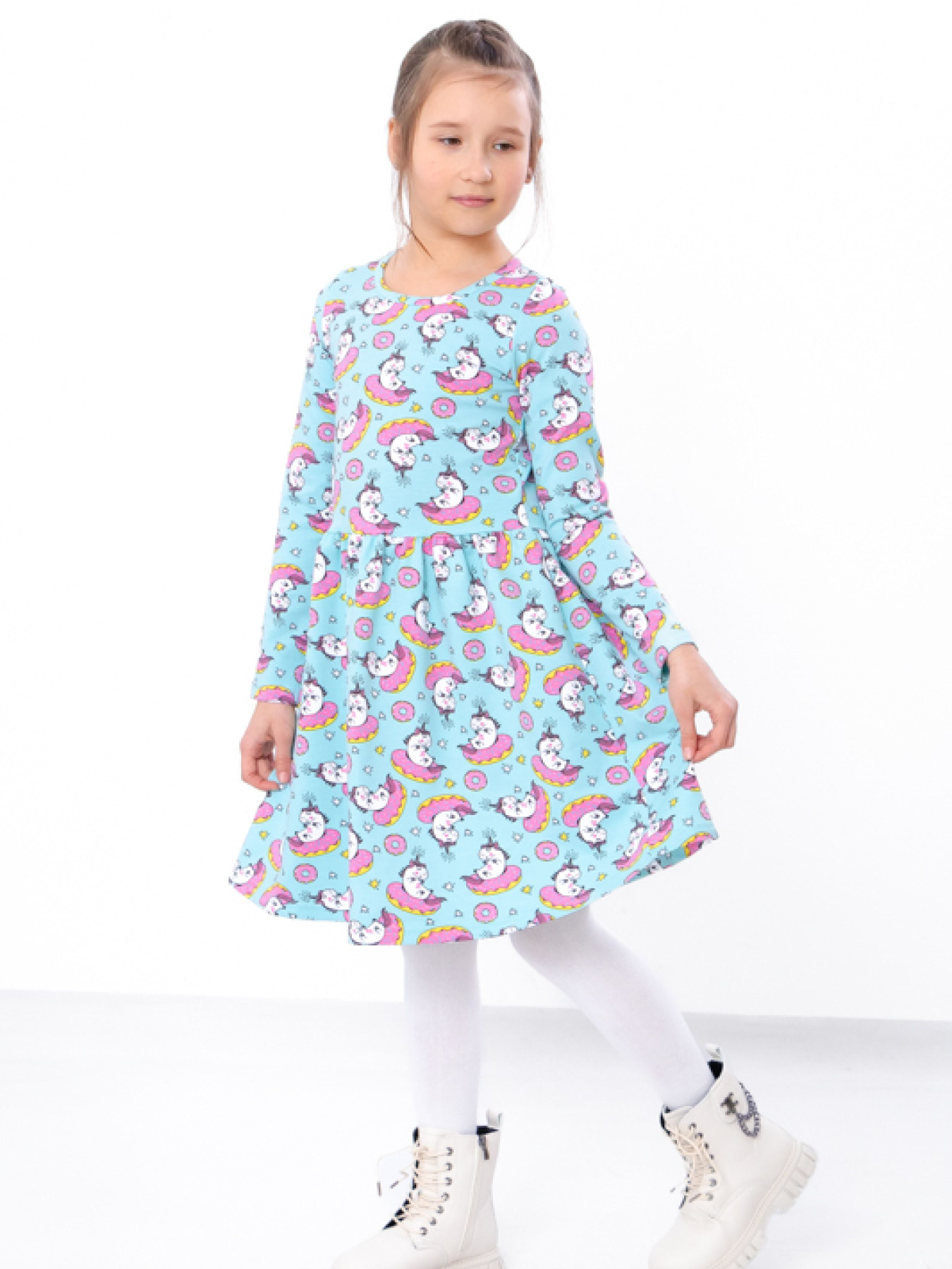 Платье миди Носи своє модель 6117-055-dinorg-blakitnij Фото