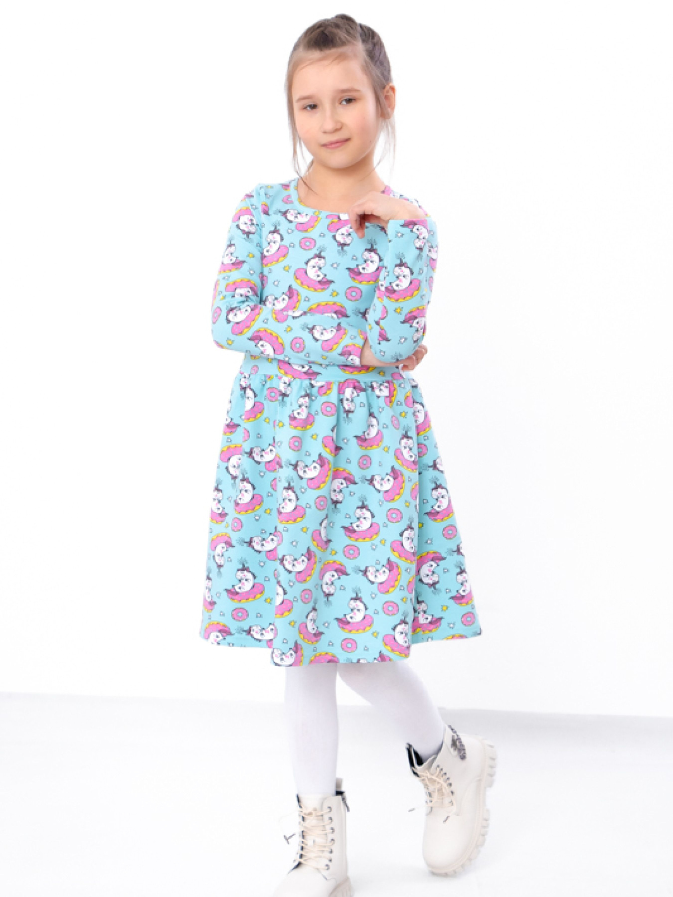 Платье миди Носи своє модель 6117-055-dinorg-blakitnij Фото