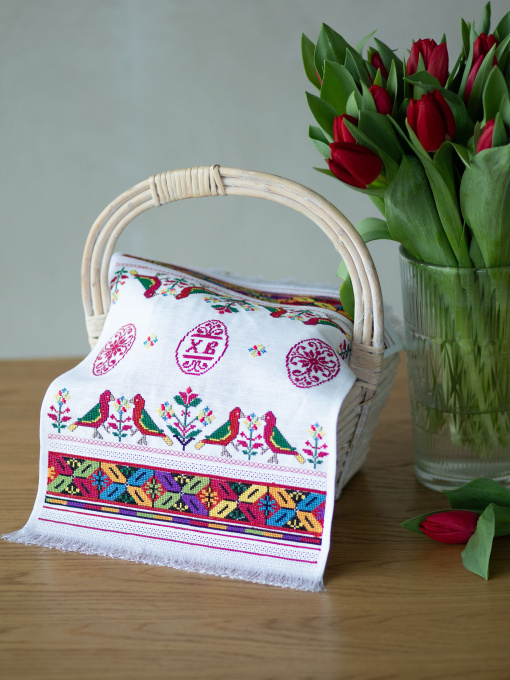 Рушник великодній білий Едельвіка модель 312-24-00 Фото