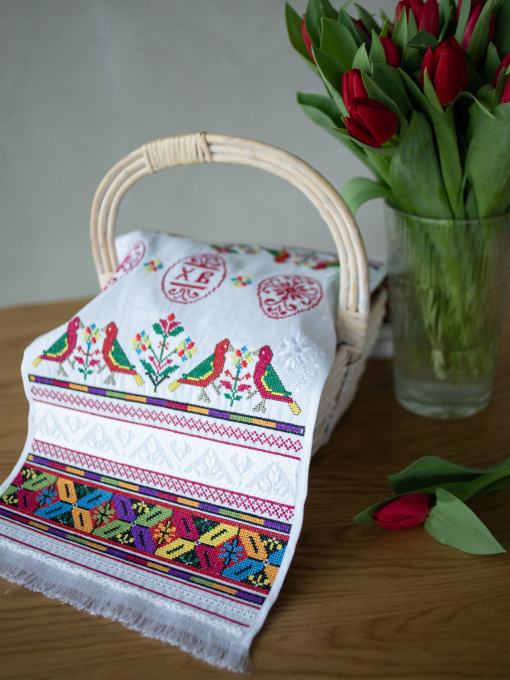 Рушник великодній білий Едельвіка модель 313-24-00 Фото