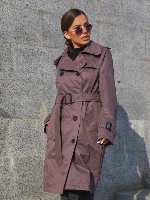 Тренч MilaNova модель Плащ ПВ-162 темная фреза Фото