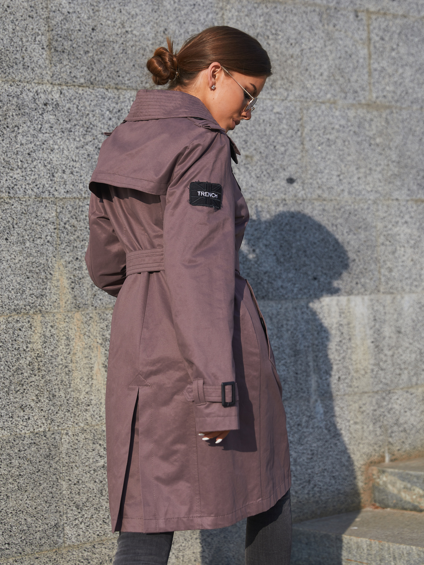 Тренч MilaNova модель Плащ ПВ-162 темная фреза Фото