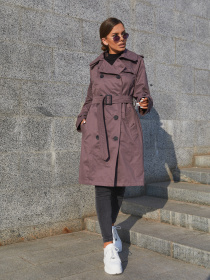 Тренч MilaNova модель Плащ ПВ-162 темная фреза Фото